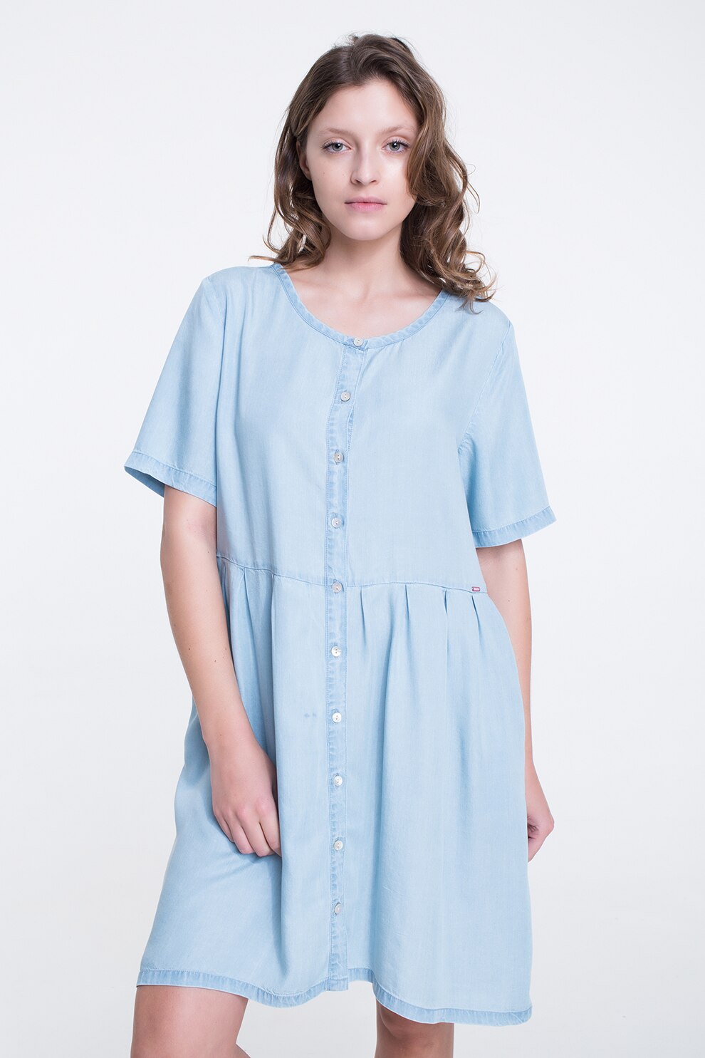 Big Star, Rochie lejera din lyocell, Albastru deschis