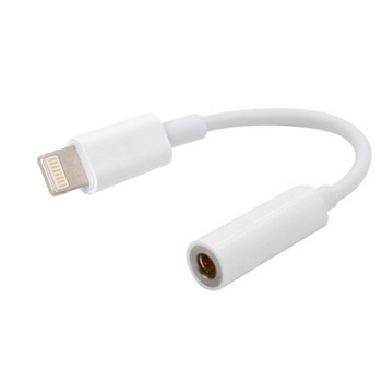 Cablu adaptor Lightning la mufa jack 3.5mm, pentru casti, alb Cablu adaptor Lightning la mufa jack 3.5mm, pentru casti, alb