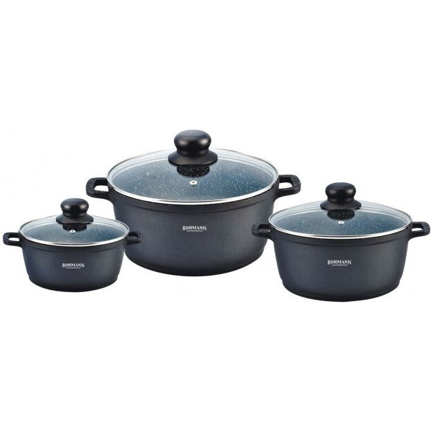 Set 3 oale cu capac 6 piese aluminiu