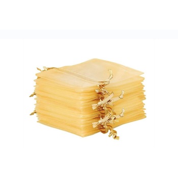Saculeti organza, 5x7 cm, 25 bucati, Gold , OBAGSMALL Saculeti organza, 5x7 cm, 25 bucati, Gold , OBAGSMALL