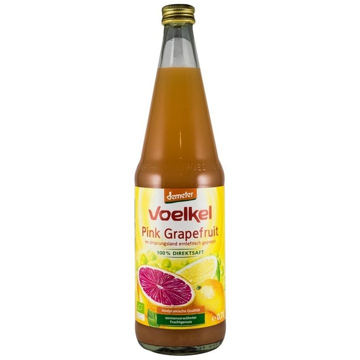 Bio rózsaszín grapefruitlé Voelkel 700ml