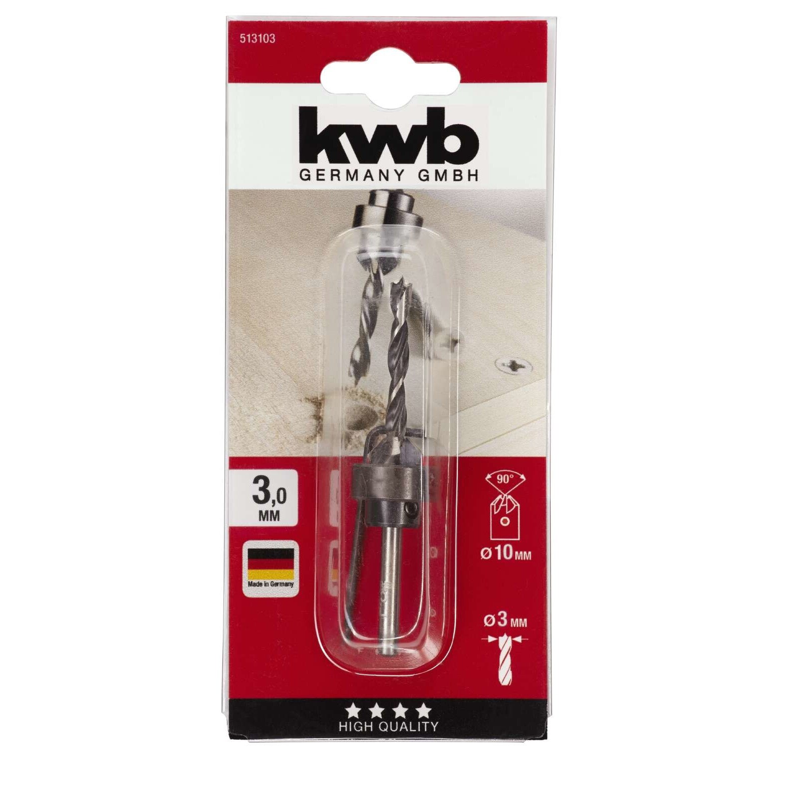 Burghiu pentru lemn 3 mm + freza Sanfren, KWB High Quality