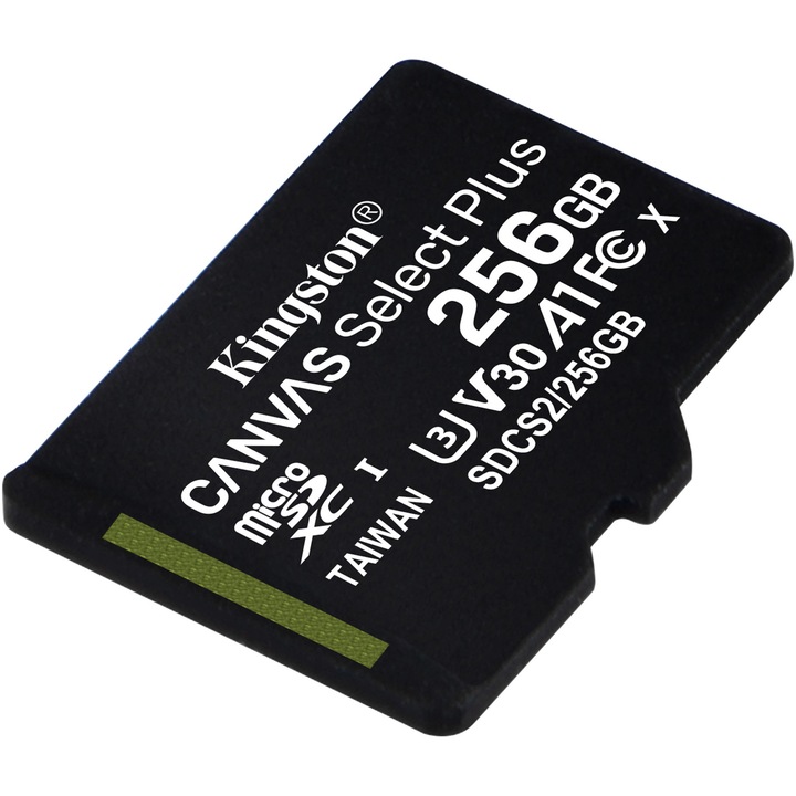 Карта памет Kingston Canvas Select Plus, MicroSD, 256GB, Клас 10, UHS-I Performance, U1, V10