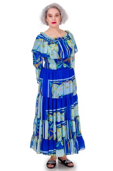 Rochie voal albastra, Liza Panait, R2294 Rochie voal albastra, Liza Panait, R2294