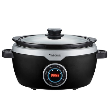 Slow cooker profesional TurboTronic TT-SC100, 3.5l, 190W, display LED, timer, vas ceramica detasabil, negru Slow cooker profesional TurboTronic TT-SC100, 3.5l, 190W, display LED, timer, vas ceramica detasabil, negru