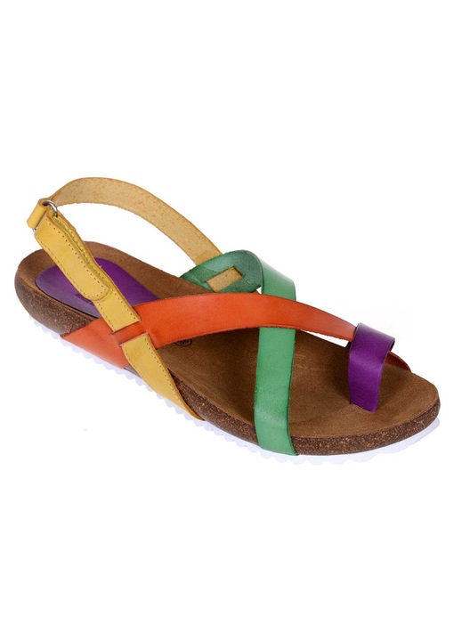 Sandale Romane de vara Piele Naturala, Colorata, 38 EU