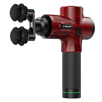 Aparat de masaj Gun 8 capete interschimbabile 30 trepte de viteza Cap dublu Stil cereale lemn Rosu Aparat de masaj Gun 8 capete interschimbabile 30 trepte de viteza Cap dublu Stil cereale lemn Rosu