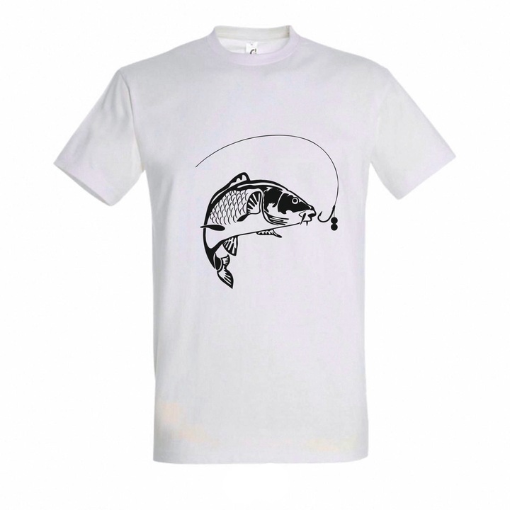 Tricou personalizat Unisex "Crap-Carp", Bumbac, Giftoro, Alb, M