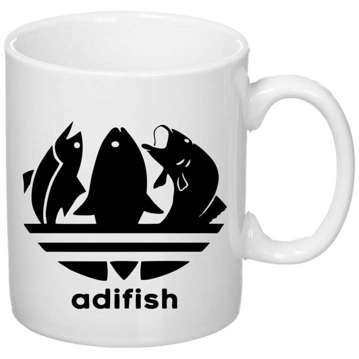 Cana personalizata "Adifish", Giftoro, Alba, 330ml