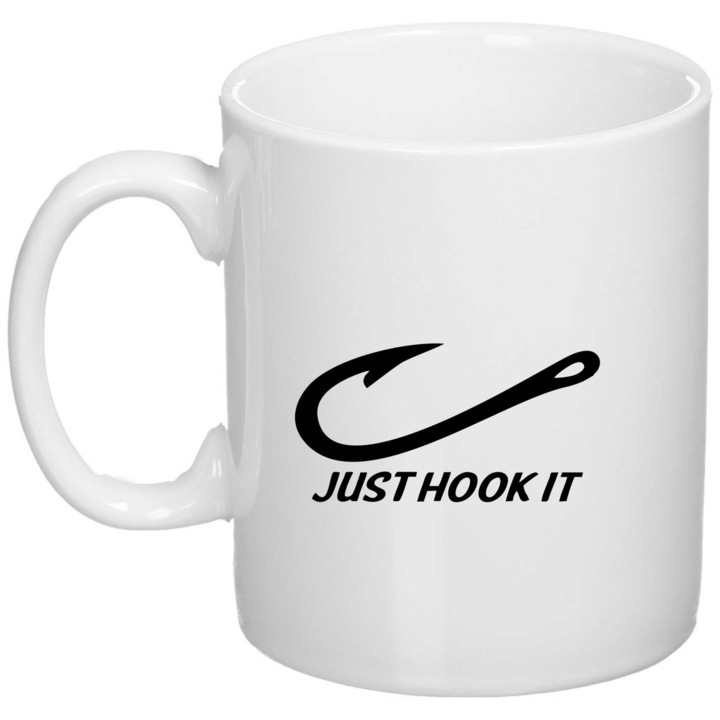 Cana personalizata "Just Hook It", Giftoro, Alba, 330ml