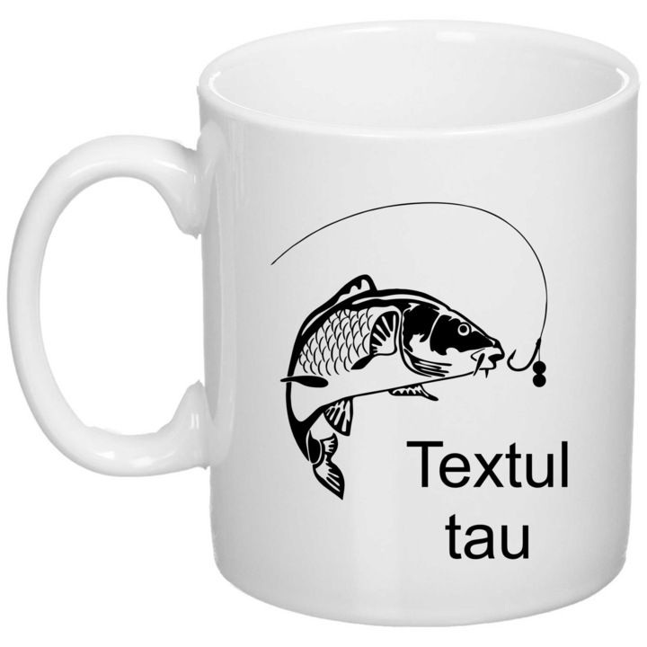 Cana personalizata "Crap + Text", Giftoro, Alba, 330ml