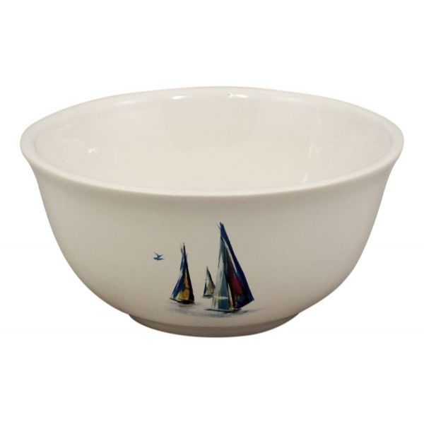 Bol bucatarie Sea Club, dolomita, model cu barci, H 7cm