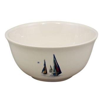 Bol bucatarie Sea Club, dolomita, model cu barci, H 7cm Bol bucatarie Sea Club, dolomita, model cu barci, H 7cm