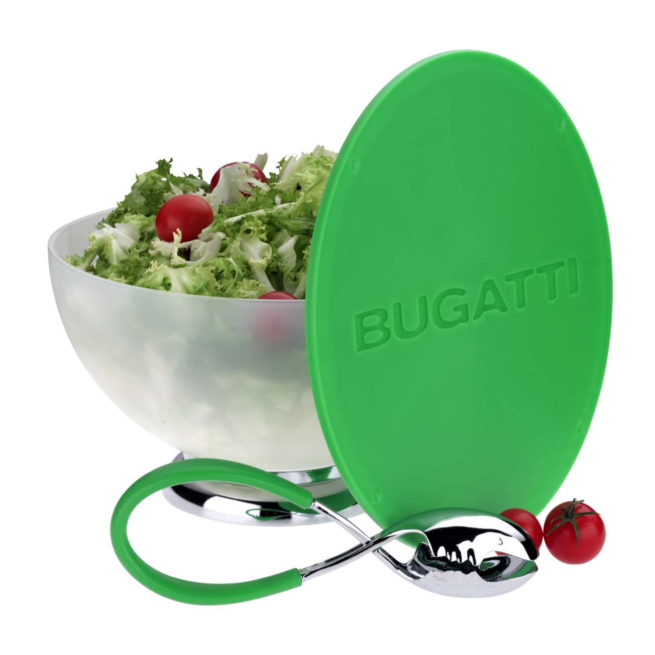 Set bol salata Casa Bugatti, Primavera, cu capac 2 in 1 si cu functia de tocator, material premium, verde