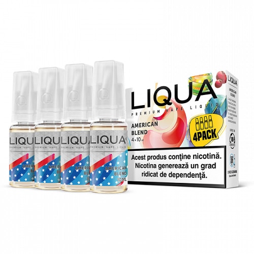 Set 4 x Lichid pentru Tigara Electronica Liqua Elements, 10ml, American Blend, 12 mg/ml