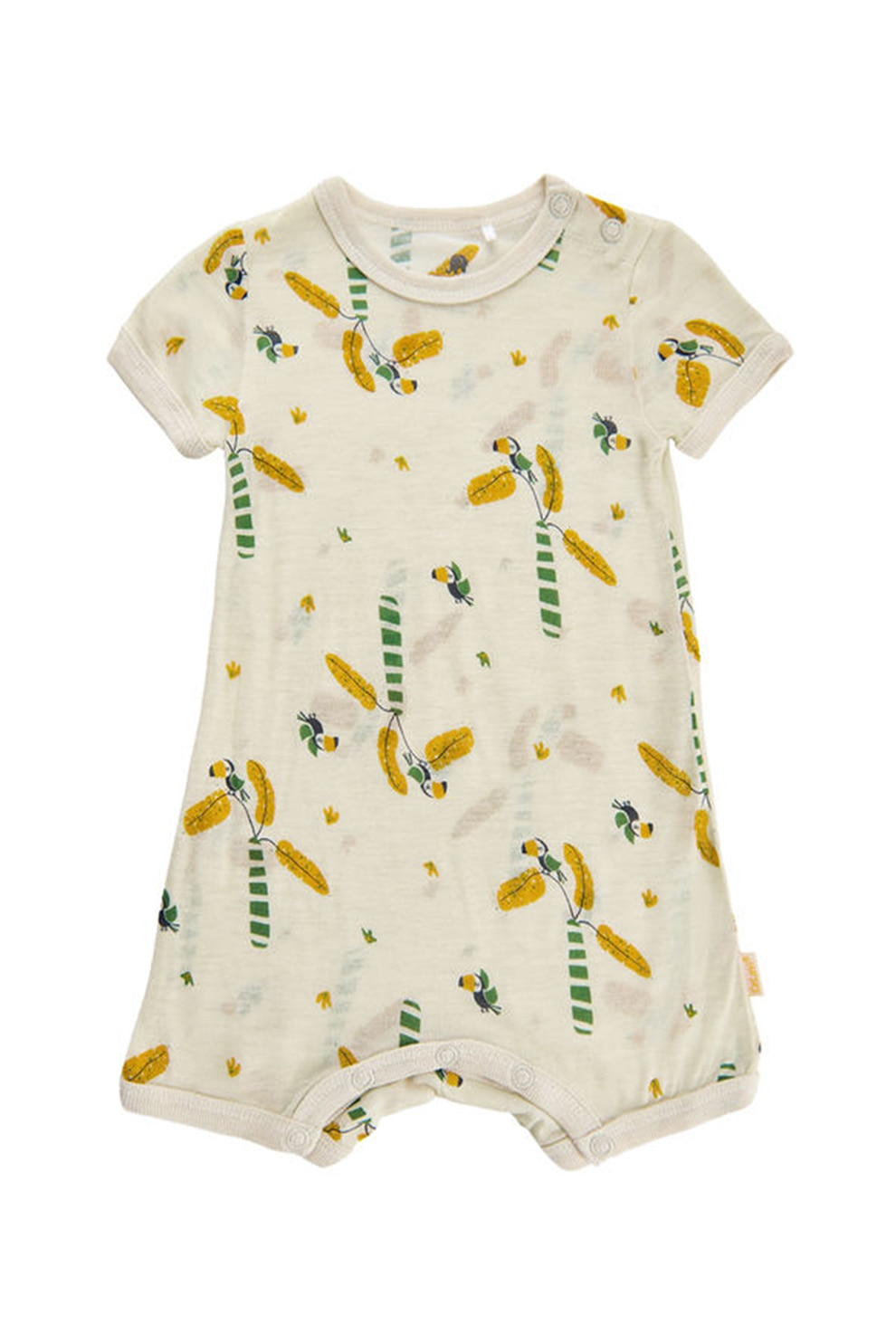 CeLaVi, Salopeta scurta cu imprimeu grafic, Maro nisip/Verde/Galben sofran