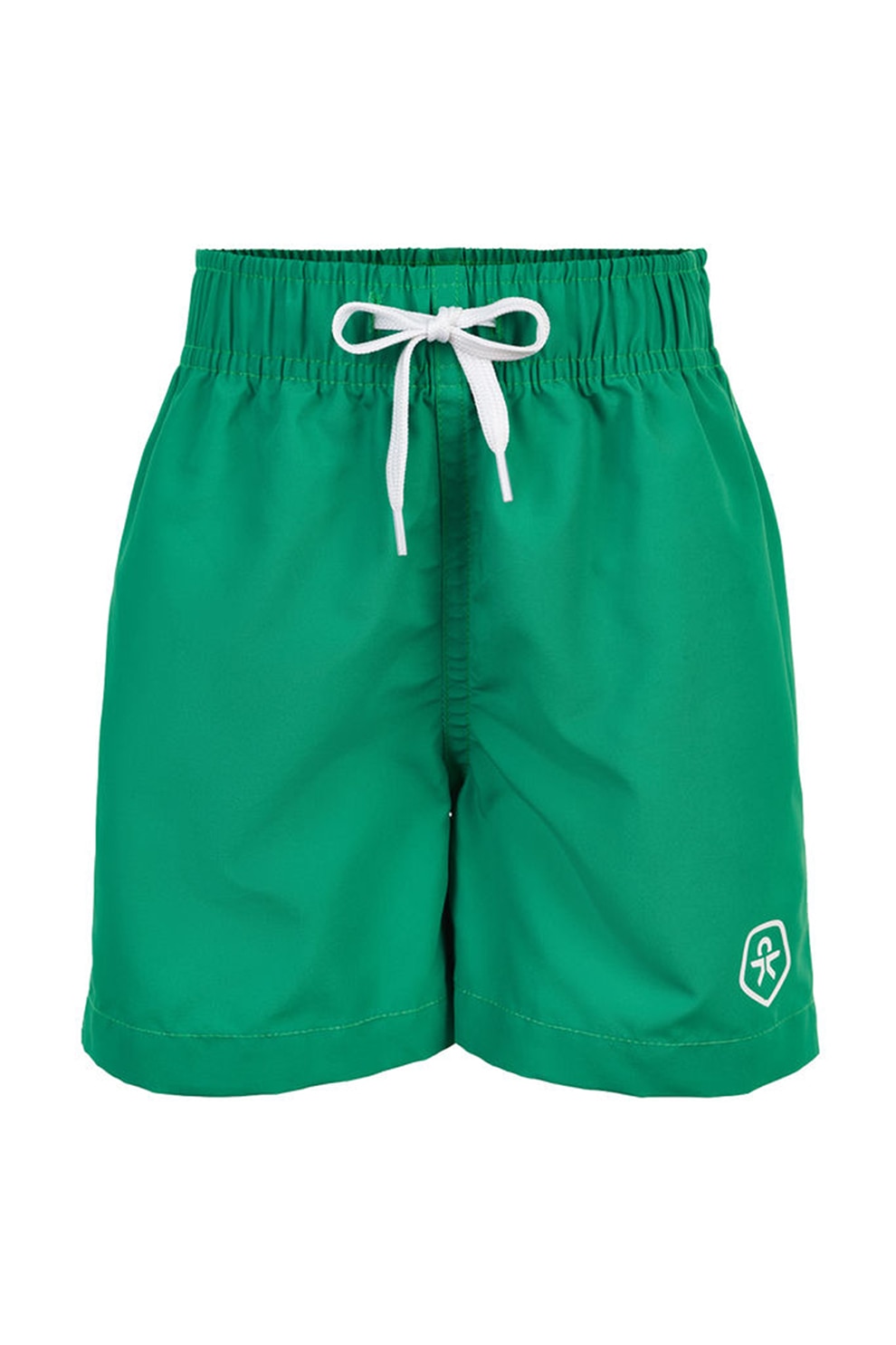 Color Kids, Pantaloni scurti de baie, cu snur in talie, Verde marin/Alb, 104 CM