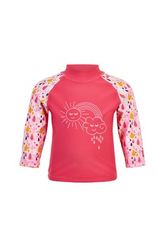 Color Kids, Tricou de baie cu maneci raglan cu imprimeu, Corai/Roz/Alb, 80-86 CM Color Kids, Tricou de baie cu maneci raglan cu imprimeu, Corai/Roz/Alb, 80-86 CM
