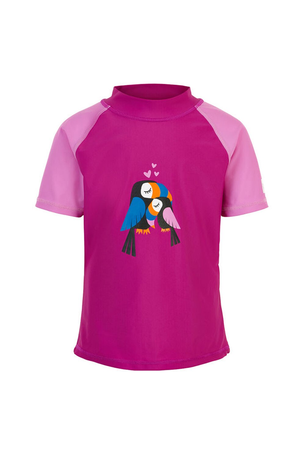 Color Kids, Tricou de baie, cu imprimeu, Fucsia/Negru/Albastru, 122-128 CM