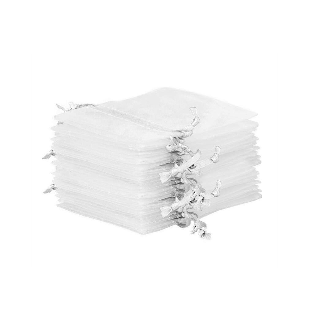 Saculeti organza, 8x11 cm, 25 bucati, White , OBAGMEDIUM