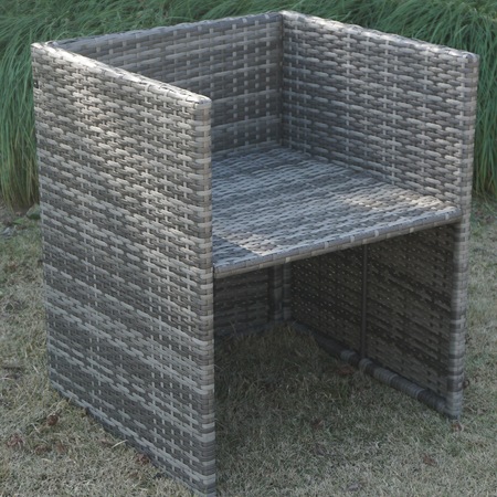 Set mobilier gradina/terasa Kring Allerum, masa, 4 fotolii, ratan artificial, include perna
