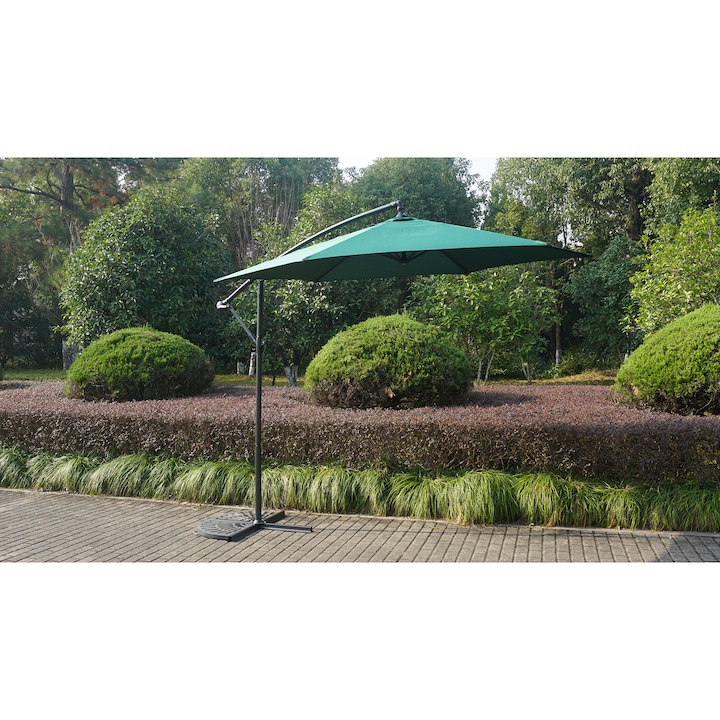 Kring Ranas Függő terasz/kerti napernyő, átmérője 300 cm, zöld