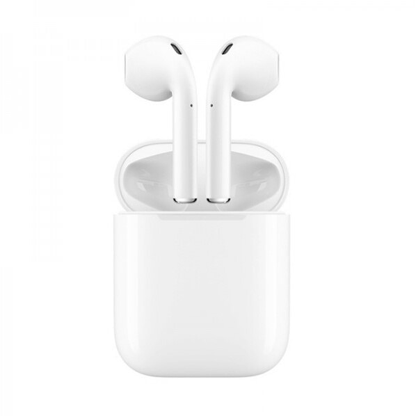 Casti i12 Wireless SIKS® Bluetooth V5.0+, Android, iOS, raza de actiune 15m, sunet 3D, model nou, control Touch, rezistente la apa, culoare Alb