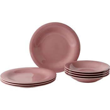 Serviciu de masa 8 piese, Like Villeroy & Boch, Color Loop Rose, portelan, roz Serviciu de masa 8 piese, Like Villeroy & Boch, Color Loop Rose, portelan, roz