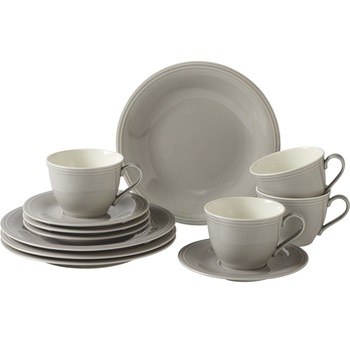 Serviciu de masa pentru desert 12 piese, Like Villeroy & Boch, Color Loop Stone, portelan, gri Serviciu de masa pentru desert 12 piese, Like Villeroy & Boch, Color Loop Stone, portelan, gri
