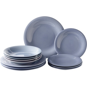 Serviciu de masa 12 piese, Like Villeroy & Boch, Color Loop Horizon, portelan, albastru Serviciu de masa 12 piese, Like Villeroy & Boch, Color Loop Horizon, portelan, albastru