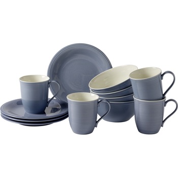 Set mic dejun 12 piese, Like Villeroy & Boch, Color Loop Horizon, portelan, albastru Set mic dejun 12 piese, Like Villeroy & Boch, Color Loop Horizon, portelan, albastru