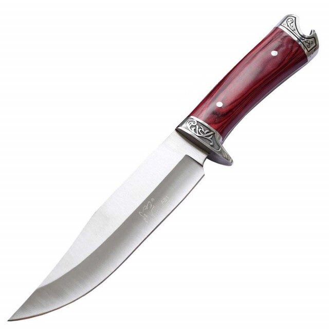 Cutit de vanatoare 31 cm cu teaca inclusa, model Red Wolf