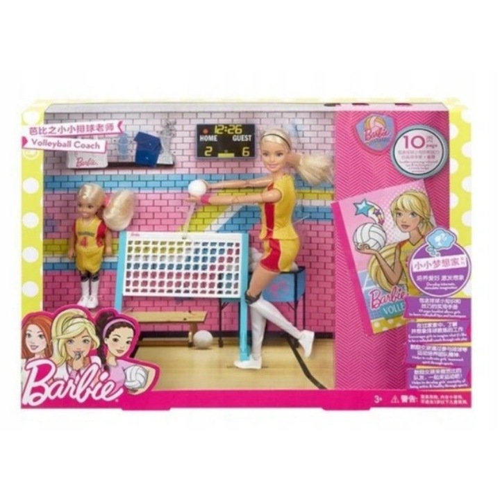 Barbie Zestaw Lalka Siatkarka i Chelsea - Trenerka Siatkówki