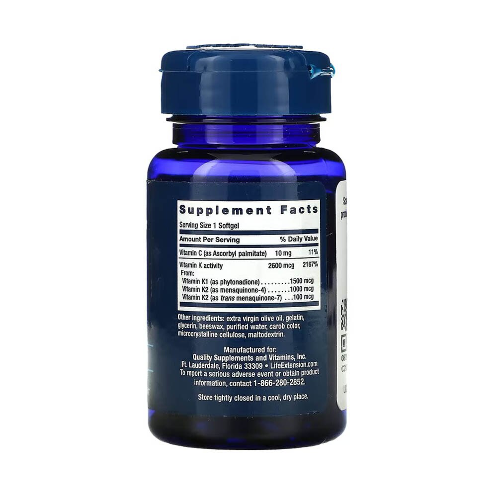 Super K Vitamin (K1 + K2), Life Extension, 90 softgels eMAG.ro