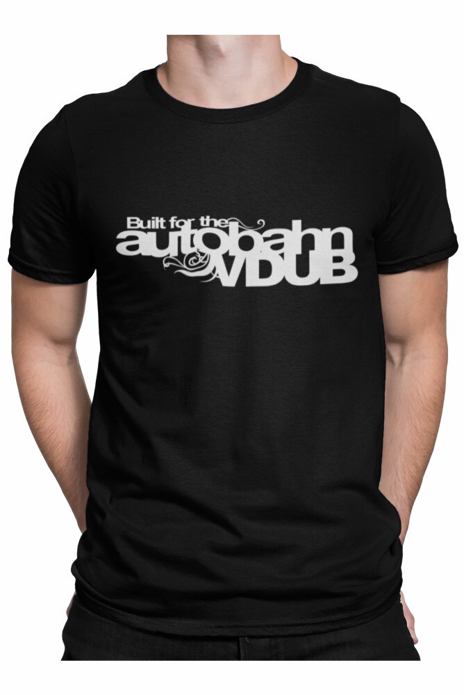 Tricou pentru barbati, personalizat cu textul buit for the autobahn, Negru, Negru