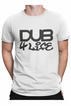 Tricou personalizat pentru barbati, cadou, cu textul dub 4 life, Alb, Alb Tricou personalizat pentru barbati, cadou, cu textul dub 4 life, Alb, Alb