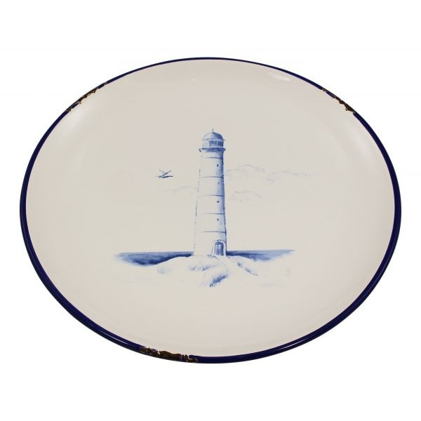 Set farfurii marine Sea Club, 3 bucati, dolomita, model cu far albastru,Ø 21cm