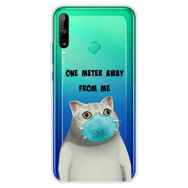 Tok Huawei P40 Lite E modellhez Social Distance Cat, Szilikon, TPU, Viceversa Multicolor