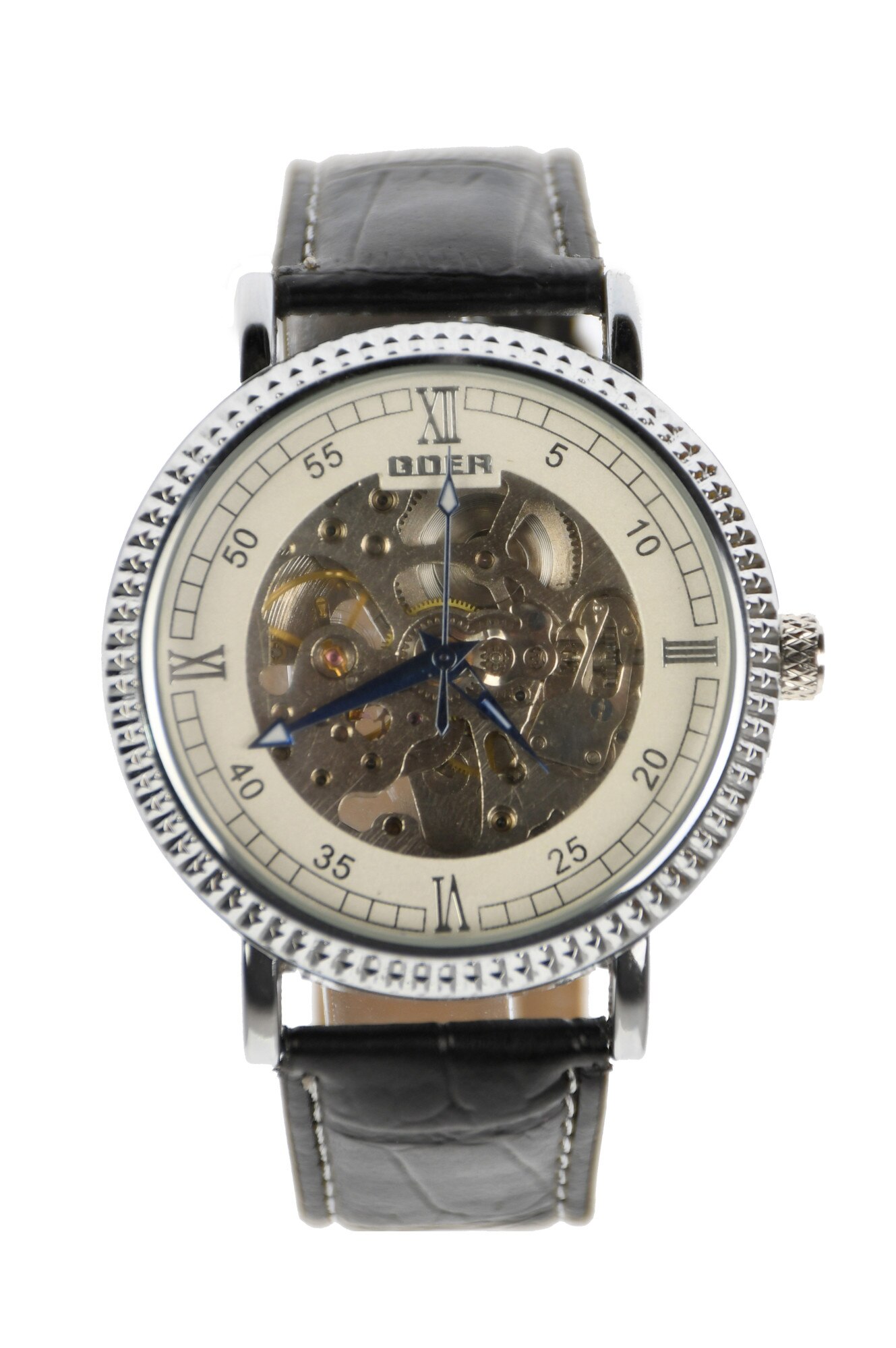 Ceas barbati automatic, elegant, argintiu GOER - GO66AR