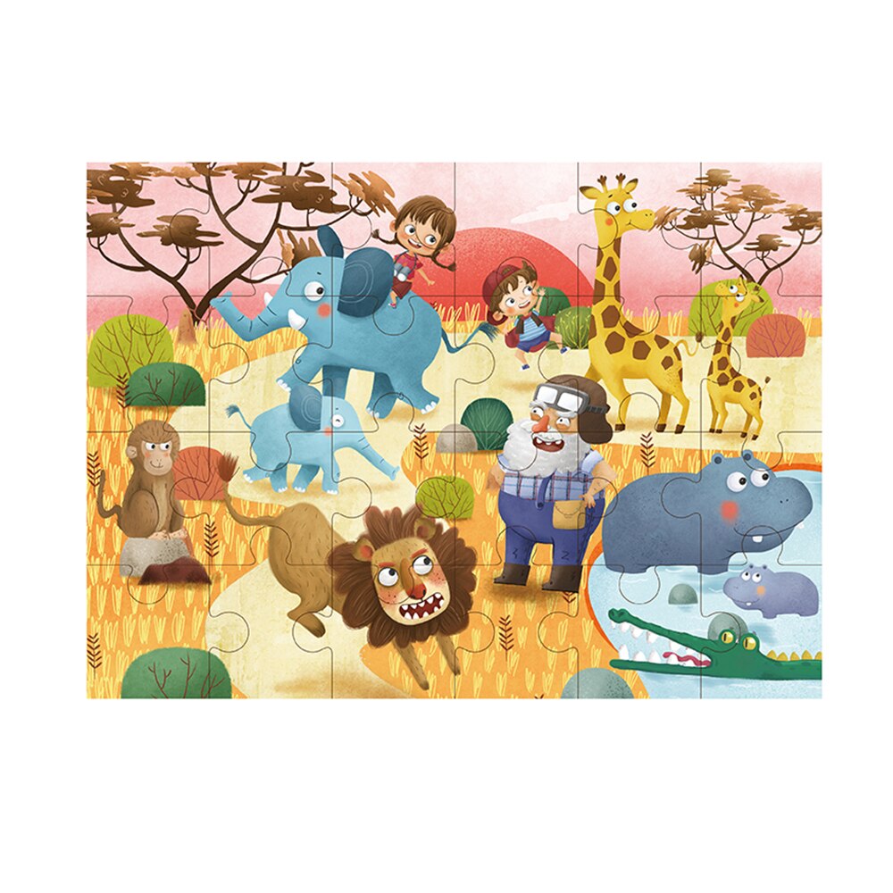 Puzzle lemn cu animale Tooky Toy TKG058