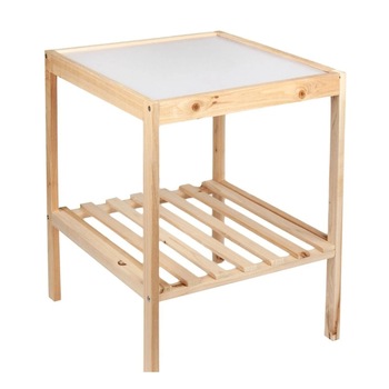 Masa din lemn, Zola®, cu doua etaje, culoare naturala de lemn, 35x36x45,5 cm Masa din lemn, Zola®, cu doua etaje, culoare naturala de lemn, 35x36x45,5 cm