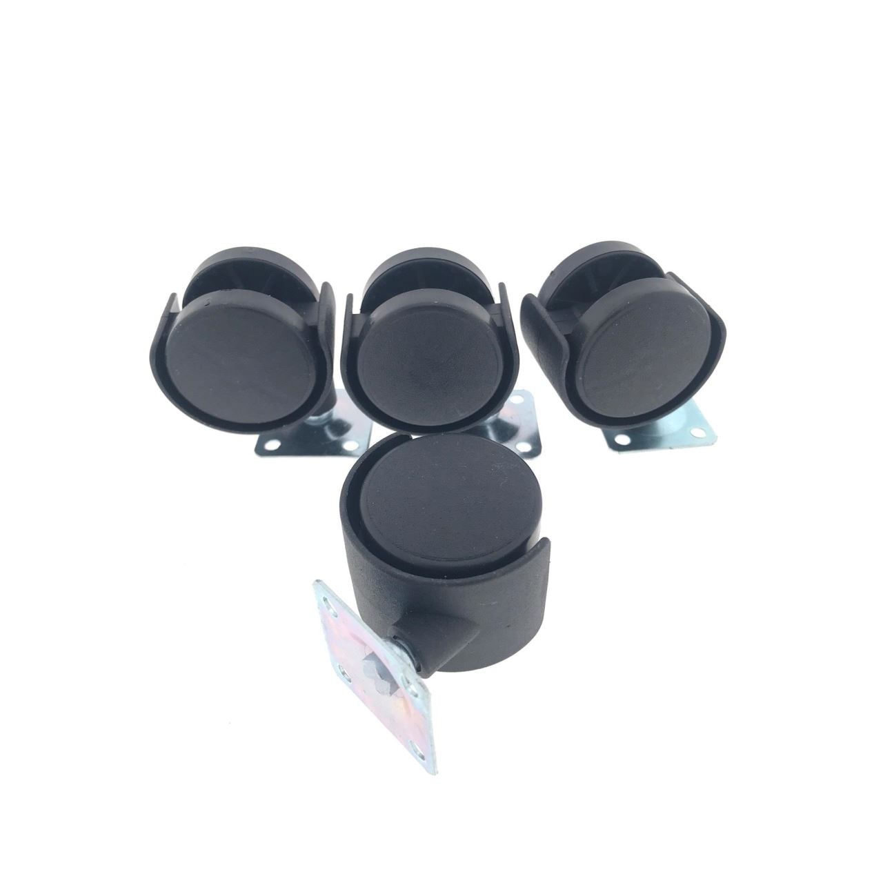 Set de 4 roti de mobilier Benson, cu mecanism rotativ, 40x 40 mm cu placa de montaj 34 x 34 mm