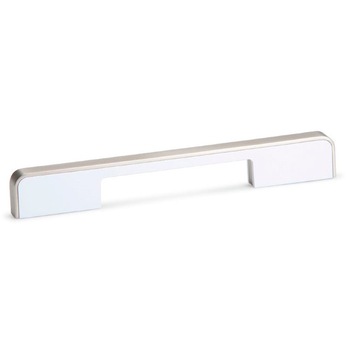 Maner pentru mobilier Blok, alb+nichel Maner pentru mobilier Blok, alb+nichel
