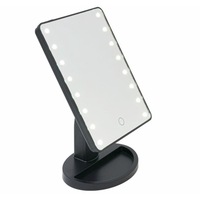 oglinda de make-up profesionala cu 16 lumini led se regleaza luminozitatea ats  din plastic negru are un loc pentru farduri imagen 41_0_
0