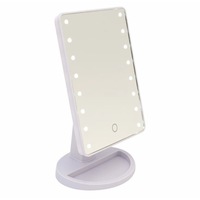 oglinda de make-up profesionala cu 16 lumini led se regleaza luminozitatea ats  din plastic alb are un loc pentru farduri imagen 36_0_
0