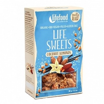 Migdale cu cocos si vanilie raw eco 90g Migdale cu cocos si vanilie raw eco 90g