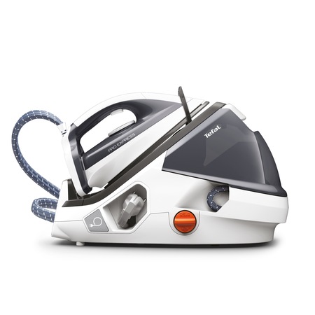 Statie de calcat de inalta presiune Tefal GV8711E0, 2600W, 6 bari, functie abur vertical, talpa Durilium AirGlide, rezervor 1.6L, abur 300g/min colector anticalcar alb&gri