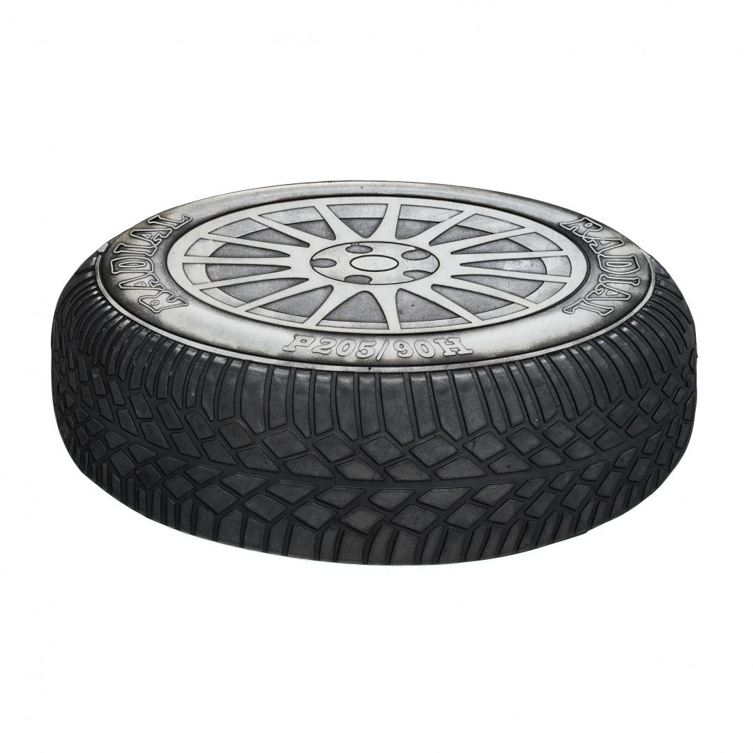 Covoras intrare model Roata cauciuc, 40x60cm, Negru-Argintiu