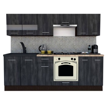 Set Bucatarie Marina New 240 2A, Wenge / Decor 8509, 240 x 195-230 x 60 cm Set Bucatarie Marina New 240 2A, Wenge / Decor 8509, 240 x 195-230 x 60 cm