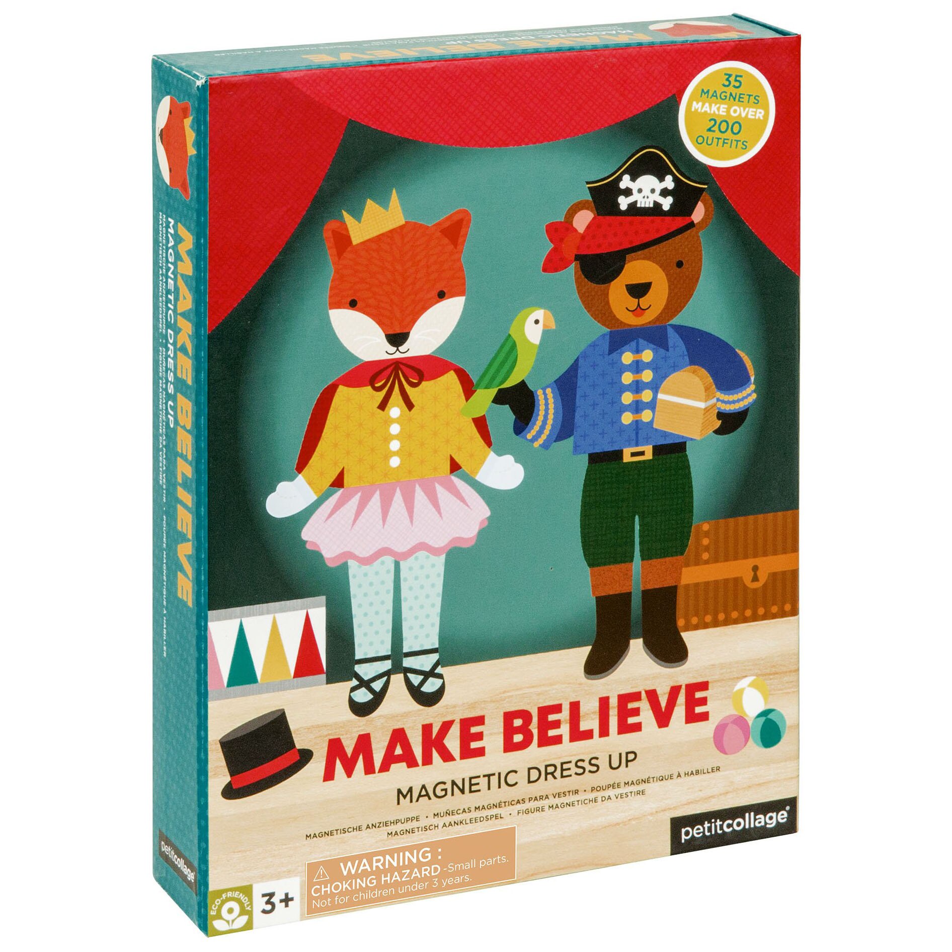 Joc magnetic Petit Collage - Animalute deghizate, 35 piese